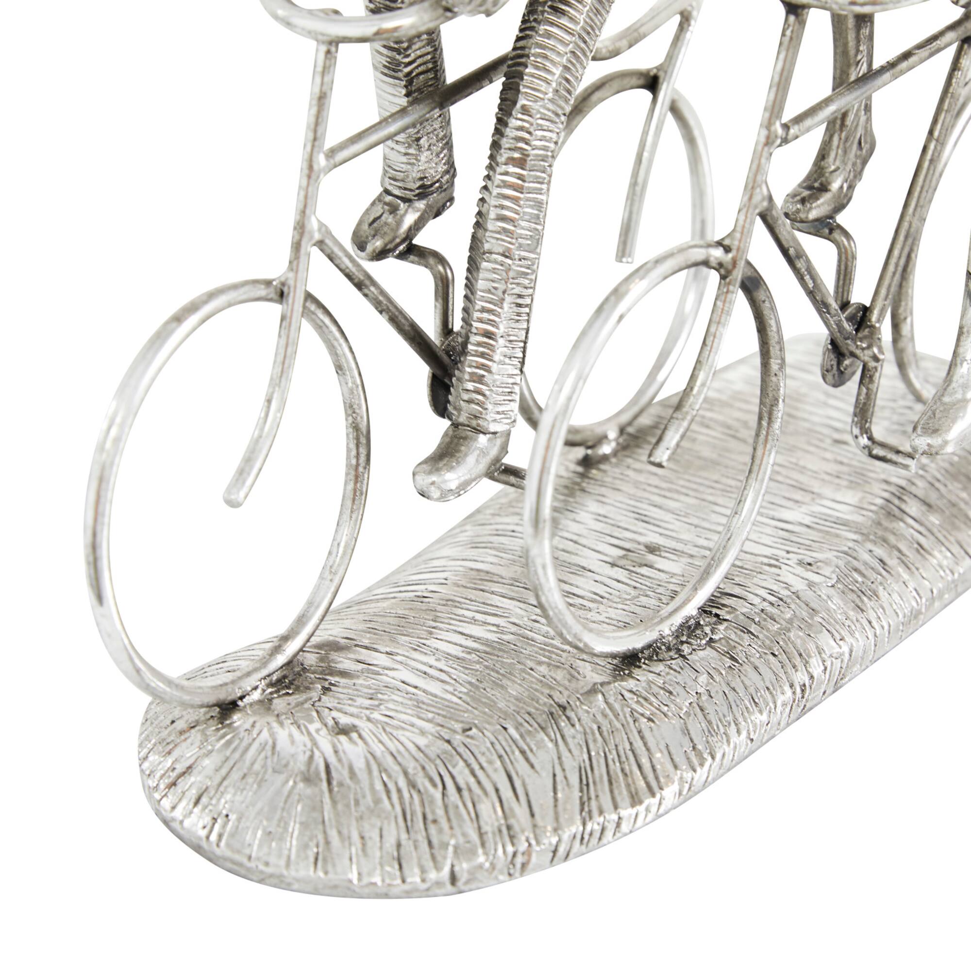 Silver Polystone Contemporary Bicycle Sculpture, 10" x 11" x 5"